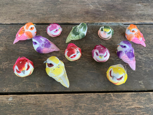 12 pcs - Artificial Colorful Birds