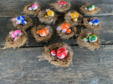 12 pcs - Artificial Colorful Birds in Nest