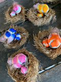 12 pcs - Artificial Colorful Birds in Nest