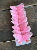 12 pcs - 3" Artificial Light Pink Butterflies