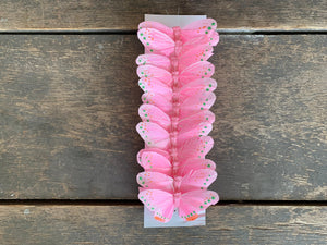 12 pcs - 3" Artificial Light Pink Butterflies