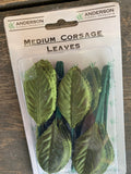 100 pcs - White or Moss Green Corsage Leaves