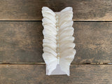 12 pcs - 5" Artificial Glitter White Butterflies