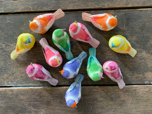 12 pcs - 3.25" Artificial Colorful Birds