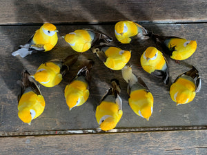 12 pcs - 3.5" Artificial Yellow Birds