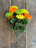 19" Gerbera Daisy Bush x12 - Yellow Green Orange