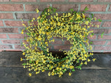 29" Forget Me Not & Berry Wreath - Yellow