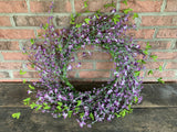 29" Forget Me Not & Berry Wreath - Purple