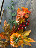 Set of 2 16" Pumpkin Berry Maple Oak Leaf Spray