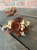 12 pcs - 7.5" Plastic Brown Cream Pinecone Berry Pick