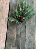 42" Snow PVC Pine Pinecone Spray