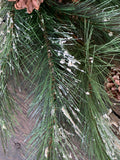 42" Snow PVC Pine Pinecone Spray