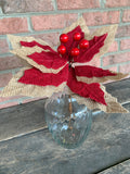 10"x20" Burlap Poinsettia