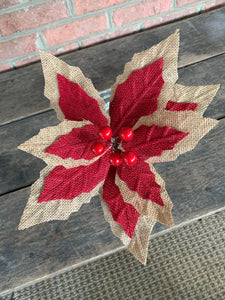 10"x20" Burlap Poinsettia