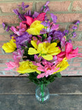 27" Mixed Bush x40 - Purple Pink Yellow