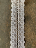 2.25" 10 yards White Lace Ribbon