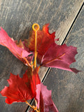 76" Burnt Maple Garland - Orange Red Leaves