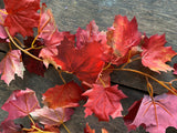 76" Burnt Maple Garland - Orange Red Leaves