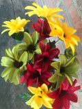 18" Dahlia Bush x12 - Green Burgundy Yellow