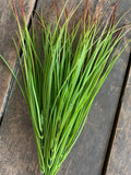 17" Plastic Grass Bush x7 with Red Tips