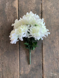 16" Mum Bush x9 - White