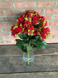 23" Hydrangea Bush x7 - Red Green