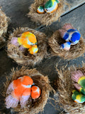 12 pcs - Artificial Colorful Birds in Nest