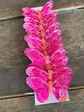 12 pcs - 3" Artificial Glitter Hot Pink Butterflies