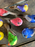 12 pcs - 3.5" Artificial Colorful Birds