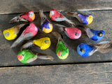 12 pcs - 3.5" Artificial Colorful Birds