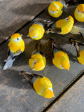 12 pcs - 3.5" Artificial Yellow Birds