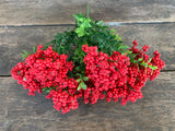 16" Red Styrofoam Berry Bush x7