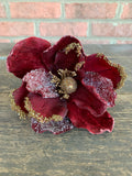 6 pcs - 8" High Quality Magnolia Pick with Beaded Edge - Cream Burgundy