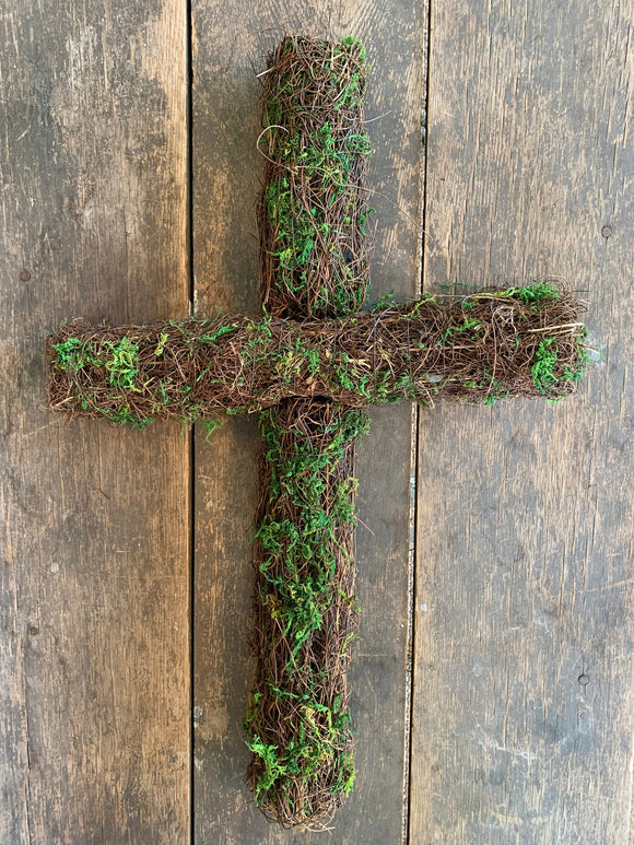 Green Moss Vine Cross