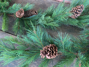 6' Pine Mix Pinecone Garland