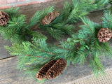 6' Pine Mix Pinecone Garland