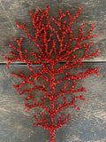 Coral Tinsel Stem 19” - White Red