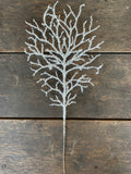 Coral Tinsel Stem 19” - White Red