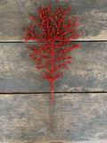 Coral Tinsel Stem 19” - White Red