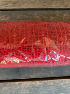 Tinsel Metallic Red Mesh 21” X 10 Yards