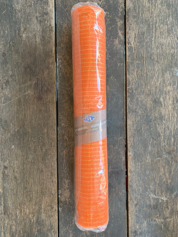 Orange Metallic Mesh 21” X 10 Yards