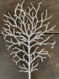 Coral Tinsel Stem 19” - White Red